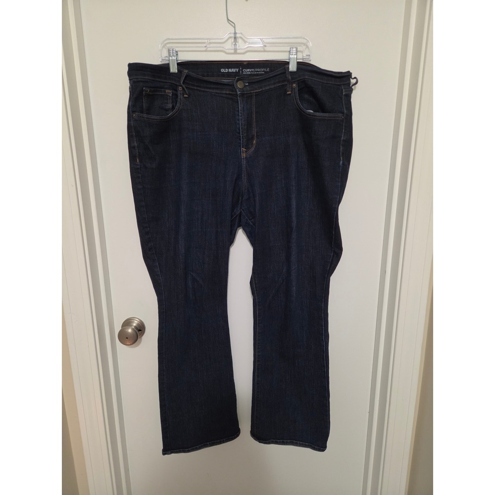 Old Navy Curvy Profile Jeans Womens 18 Short Dark Wash Mid Rise Denim Pants
